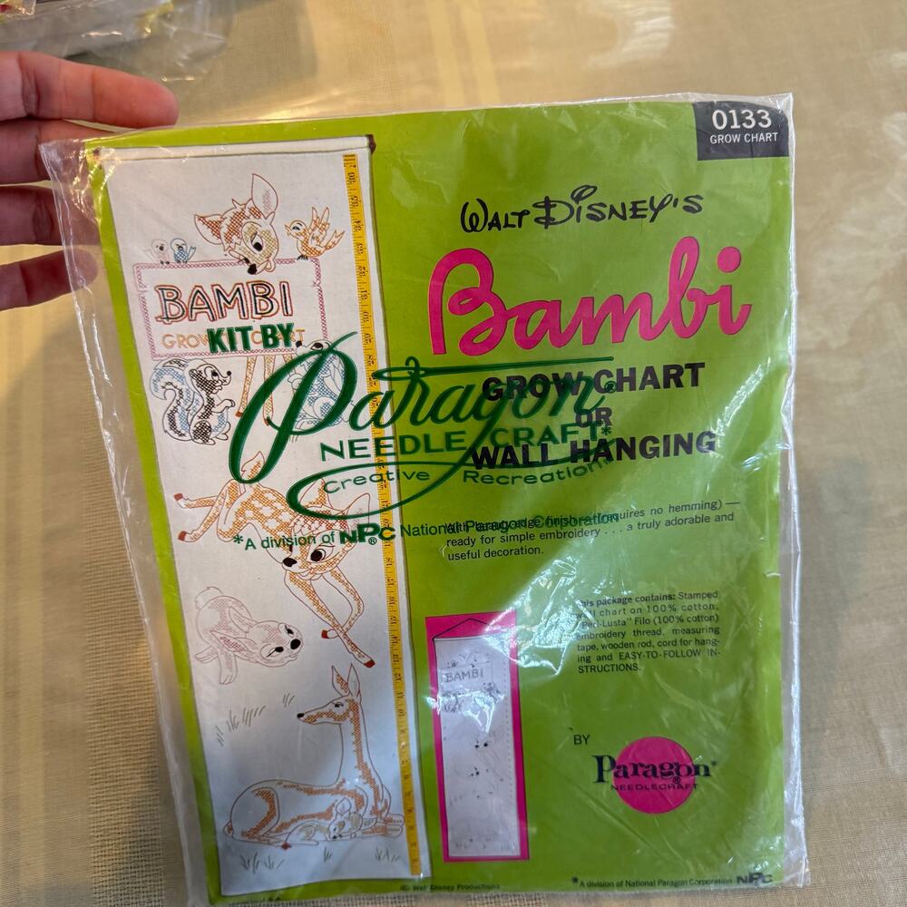 New Paragon Disney Bambi Grow Chart Wall Hanging Kit 0133